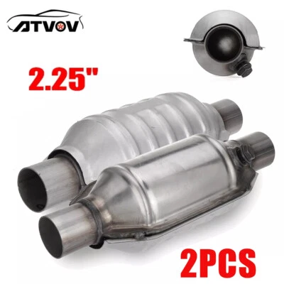 Convertidor catalítico universal de alto flujo de entrada/salida de 2,25" de acero inoxidable soldado Foto 1 de 4