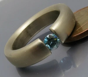 DISEÑO REIF - ANILLO TENSOR BRILLANTE COLOR ELEGANTE ATEMPORAL - 750 ORO BLANCO - Imagen 1 de 10