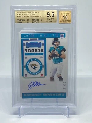 2019 Panini Contenders Gardner Minshew RC Rookie Ticket Stub Autograph /15  - Image 1 of 2