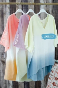 La Miel Horizons Crinkled Gauze Top - Picture 1 of 18