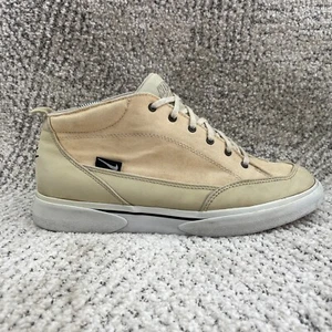 Vintage Nike Chukka Sneakers Men Size 10.5 Boots Hi Top Beige Canvas Leather 90s - Picture 1 of 9