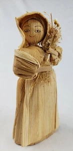 Vintage Corn Husk Doll Figure Handcrafted World Book Encyclopedia Made in Taiwan - Picture 1 of 7