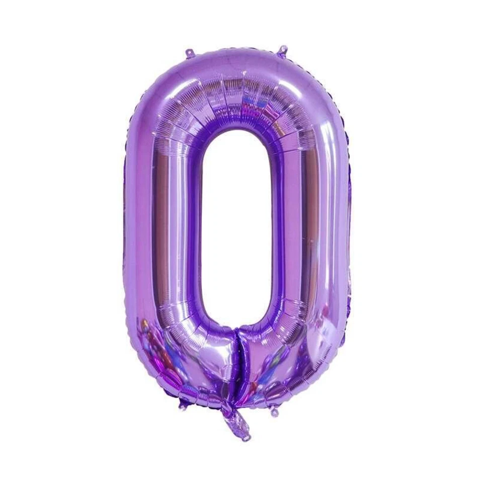 40" Purple Number 0/1/2/3/4/5/6/7/8/9 Foil Balloon Birthday Party Decoration - Image 1 of 1