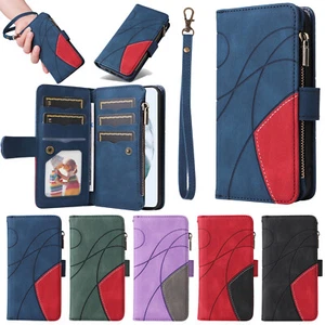 Funda protectora magnética con cremallera billetera de cuero para teléfono para Samsung Galaxy A14 A13 A24 A53 - Imagen 1 de 84