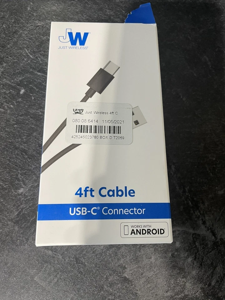 Just Wireless 4' TPU Type-C to USB-A Cable - Black - Image 1 of 2