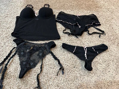 Donna Loren Gold Label Cami, Thong, Thong & Boy Shorts With Garters Lingerie L - Image 1 of 4