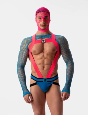 barcode Berlin - Fishnet Netzmaske SICILY neonpink Herren Maske 92250/524 gay - Bild 1 von 3