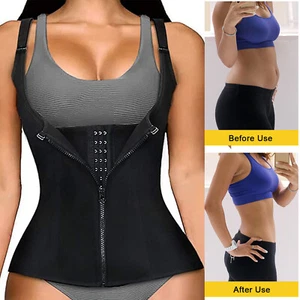 Women Waist Trainer Corset Zip Vest Body Shaper Cincher Slimming Sport Girdle AU - Picture 1 of 15
