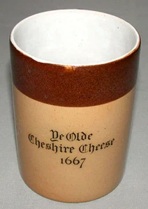Jarra publicitaria de gres con queso Cheshire original de 1900 de Royal Doulton - Imagen 1 de 1