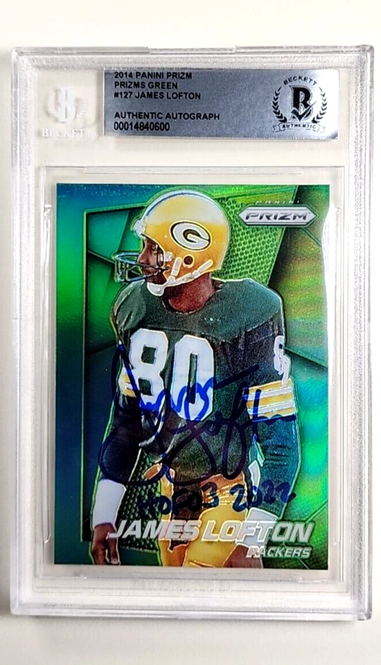 2014 Panini Prizm Green Auto #127 James Lofton HOF BGS Authentic Autograph - Image 1 of 2