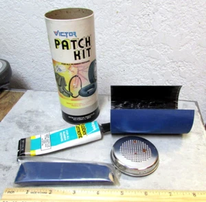 VICTOR tire tube repair kit tin, great colors & graphics, some items left inside - Picture 1 of 4