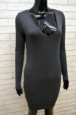 GUESS Vestito Grigio Donna Taglia L Maglia Lunga Abito Dress Woman Slim Grey