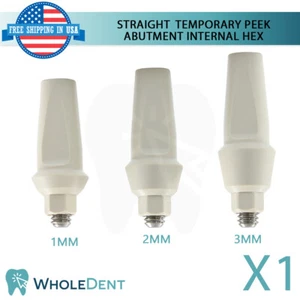 X1 gerades anatomisches temporäres Peek Abutment Int Sechskant 2,42 mm zahnmedizinisches Instrument - Bild 1 von 6