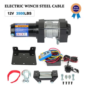 3500LBS 12V Electric Winch 5.3mm*10m Steel Cable Rope ATV UTV Off Road USA - Picture 1 of 13