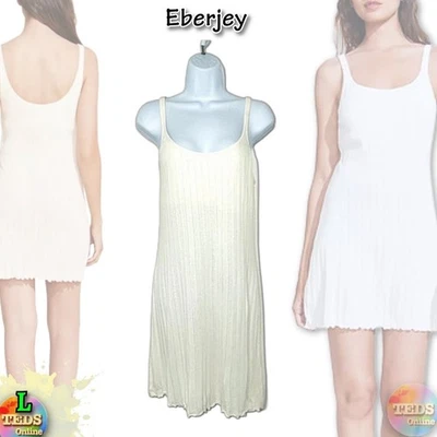 Camiseta sin mangas Eberjey para mujer talla L Pointelle Chemise nueva sin etiquetas, marfil Foto 1 de 4