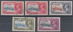 BRITISH SOLOMON IS 1935 KGV SILVER JUBILEE SET x4 USED PLUS EXTRA (ID239/D66126) - Picture 1 of 1