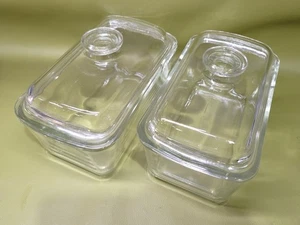 PAAR VINTAGE PYREX WESTINGHOUSE KLAR KÜHLSCHRANK GESCHIRR mit DECKEL - Bild 1 von 6