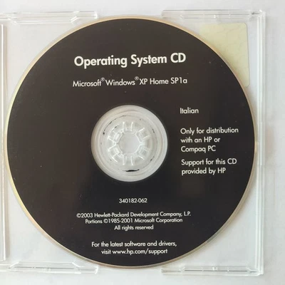 Original Windows XP Home SP1a CD Italienisch für HP und Compaq PC mit... - Bild 1 von 4