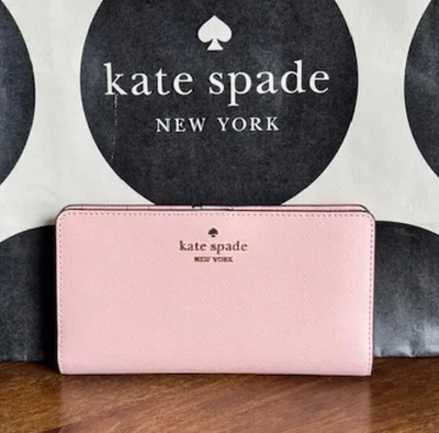 KATE SPADE Madison Large Slim Bifold Wallet Conch Pink - Saffiano Leather - Image 1 of 4