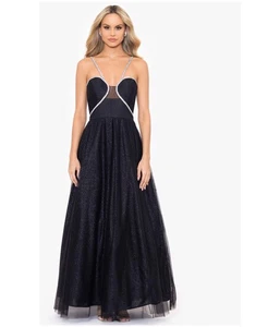 Blondie Nites Damen Abendkleid Kleid mit Glitzerverzierung, schwarz, Junior, 0 - Bild 1 von 2