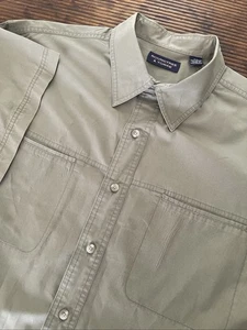 Roundtree & Yorke Men’s Cotton Green Short Sleeve Button Up Shirt Pockets Sz XL - Picture 1 of 11
