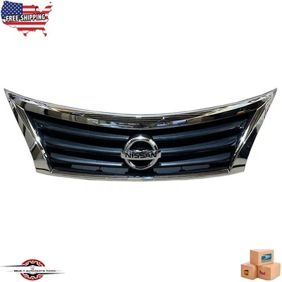 Fits 2013-2015 Nissan Altima Front Bumper Upper Grille Assembly & OEM EMBLEM 2PC - Imagem 1 de 4