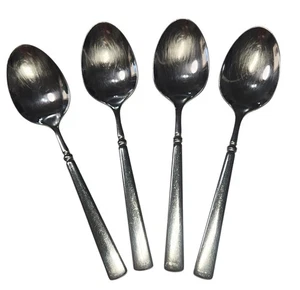 Oneida Easton Glossy USA Set of 4 Oval Soup Place Spoons Stainless Flatware  - Picture 1 of 4