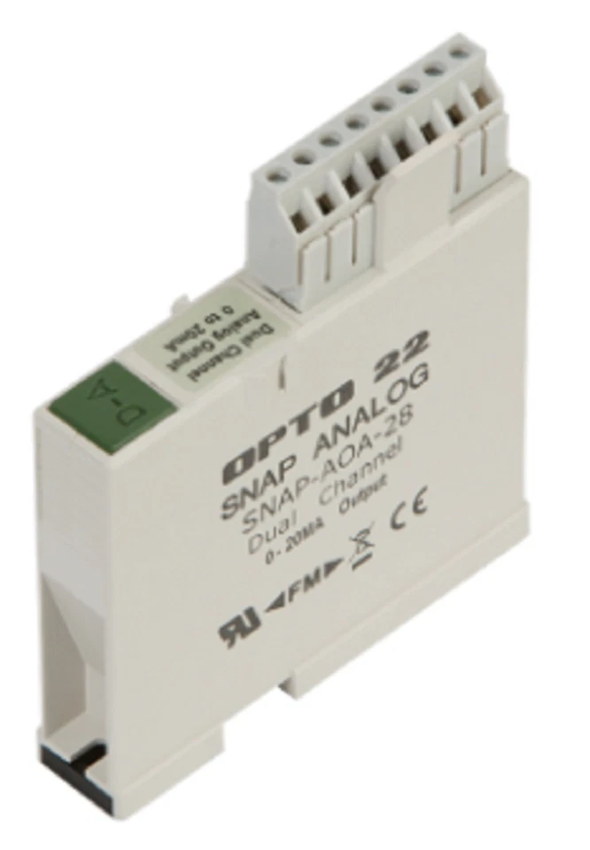 Opto 22 SNAP-AOA-28 SNAP 2-Ch 0-20 mA Current Loop Analog Output Module - Image 1 of 1