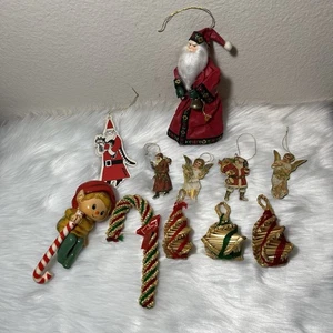 Lote de adornos navideños vintage sello estante niñera Silvestri/paja arte popular - Imagen 1 de 11