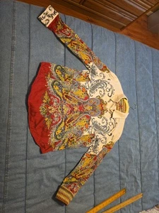 Robert Graham Womens Button Long Sleeve Blouse XL X Large MultI paisley - Picture 1 of 8