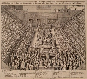 Wenzel Hollar Graf von Stafford London Parlament Barock Orig Kupferstich 17 Jhd - Bild 1 von 2