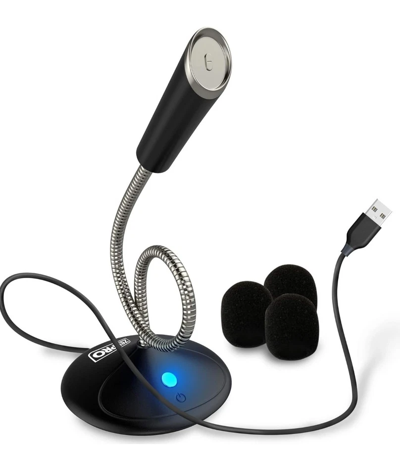 ZekPro USB Computer Microphone Plug Play Podcast Vocal Voice Studio Recording  - Image 1 of 4