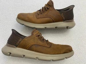 Herren Skechers Slipper Garza Gervin Turnschuhe Schuhe Braun Leder 11,5 Schön - Bild 1 von 8