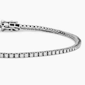1.05 Ct Tennis Bracelet 4 Prong, All Natural Diamond, 14k White Gold (SI, H-I) - Picture 1 of 5