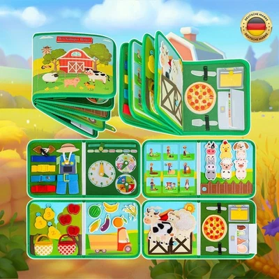 Quiet Book Busy Board 3D Filz Buch Montessori Spielzeug Activity Boards Babybüch - Bild 1 von 4