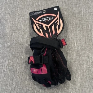 HO Skis Sports Water Ski Gloves Womens XS Black Pink 3/4 World Cup New - Picture 1 of 7