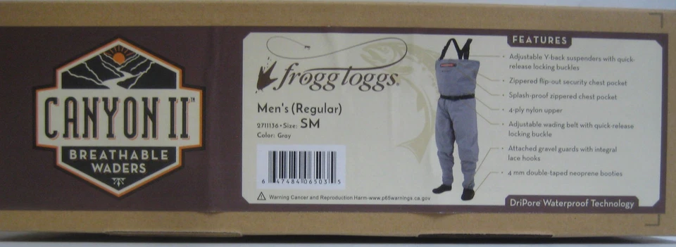 Frogg Toggs Canyon II Breathable Stocking Foot Chest Wader Small - Image 1 of 1