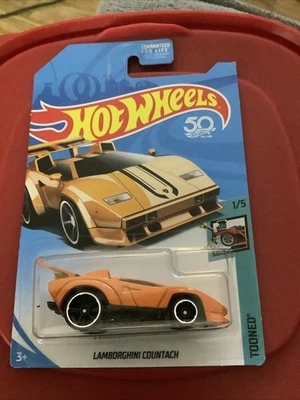 Lamborghini Countach Orange Toys r Us 2018 Hot Wheels Tooned color exclusivo Foto 1 de 4