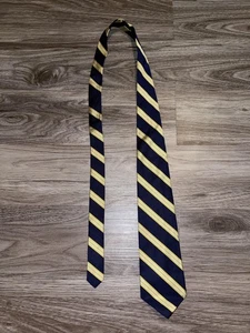 Corbata Brooks Brothers Para Hombre Talla Única Azul Marino Amarillo Repp Rayas Fabricantes de Seda Hecha en EE. UU. - Imagen 1 de 4