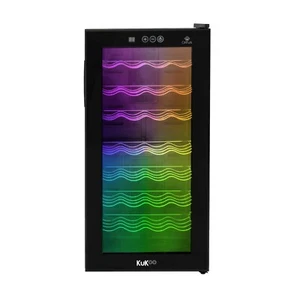 Wine Cooler Fridge Glass Door LED Lights 78L 28 Bottles Black Touch Panel 8-18°C - Picture 1 of 13