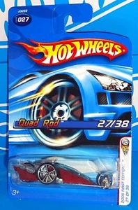 Hot Wheels 2006 First Editions #27 Quad Rod Mtflk Dark Red w/ OH5SPs & MC3s - Picture 1 of 2