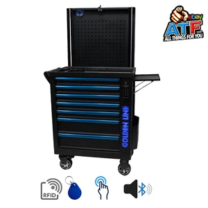 Werkstattwagen 7 Schubladen leer Werkzeugwagen Werkzeug RFID-Chip & Bluetoothbox - Bild 1 von 14