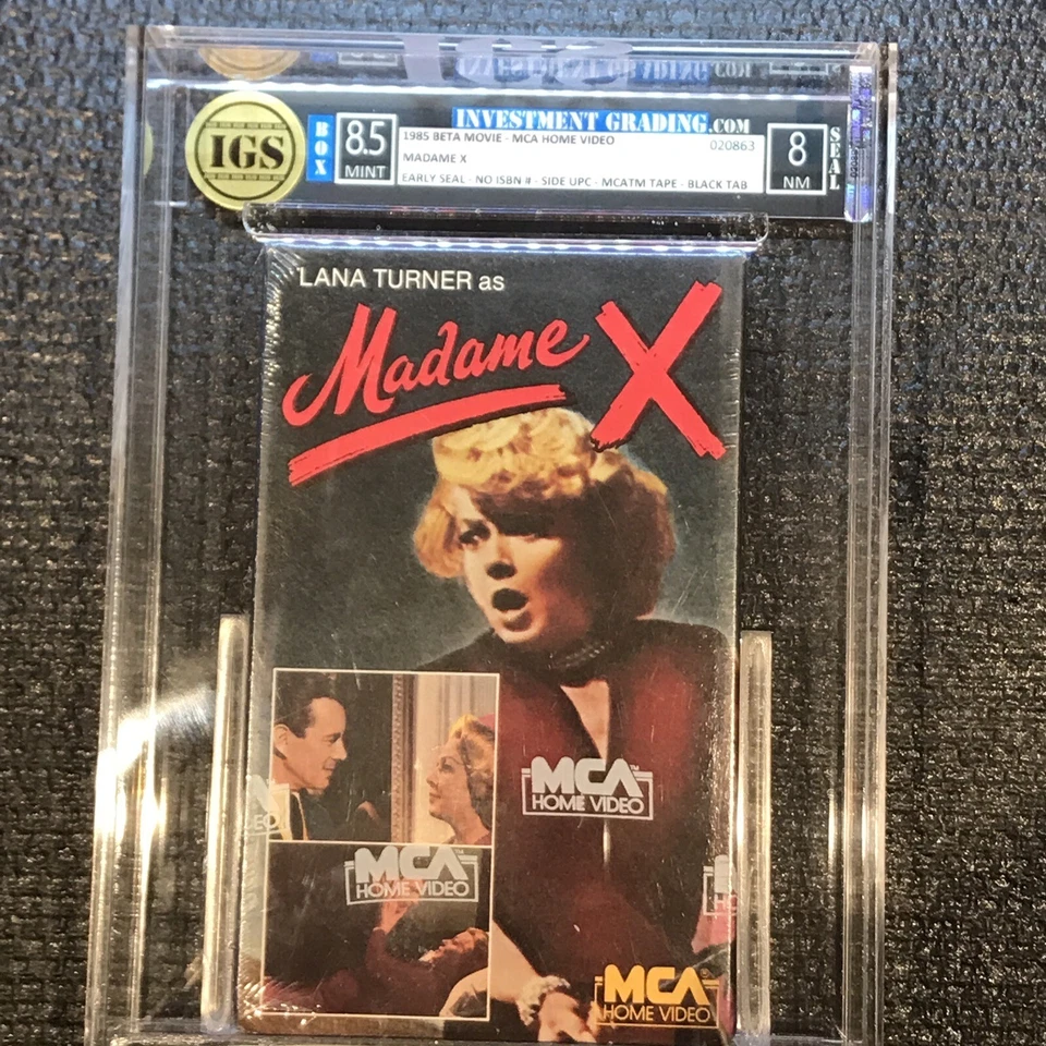 1985 Madame X Betamax Early Seal NOT VHS Movie Sealed Graded NEW MCA cult noir - Image 1 of 4