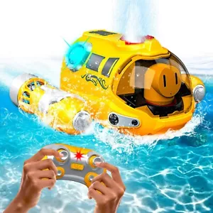 Kids Remote Controlled Submarine Motor Boats & Watercraft RC Toy With LED Lights - Picture 1 of 11