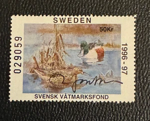 1996 Swedan Duck stamp Wildlife Habitat Conservation - Artist Signed - Picture 1 of 2