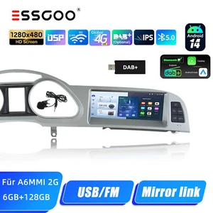 DAB+ Für Audi A6 C6 4F MMI 2G 05-09 8.8" 6+128G Carplay Android 13 Autoradio GPS - Bild 1 von 19