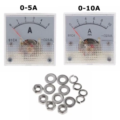 0-5A 0-10A DC Ammeter Analogue Panel Amp Meter Analog Current Panel Meter 91C4 - Image 1 of 4