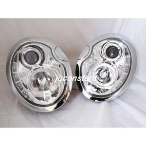 RHD LED DRL Projector Headlights pair CHROME for Mini Cooper R50 R53 2001-2006 - Picture 1 of 3