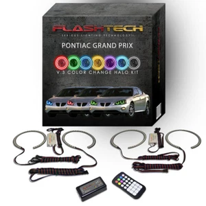 Kit de halo LED ojo de ángel RGB y control remoto de RF para faros Pontiac Grand Prix 04-08 - Imagen 1 de 7