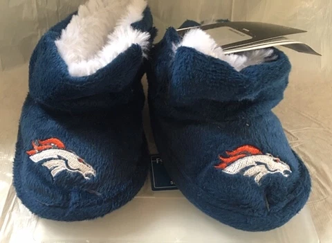 Denver Broncos Toddler Boot Bootie Slippers NEW - Free U.S.A. Shipping Cover
